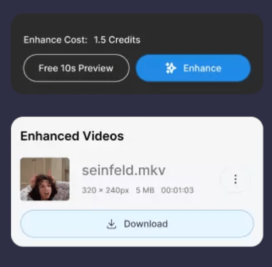 Aimages Enhance and download video screenshot